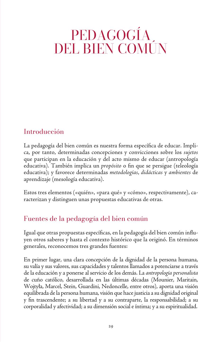 Portada del documento institucional de la UPAEP sobre la Pedagogía del Bien Común